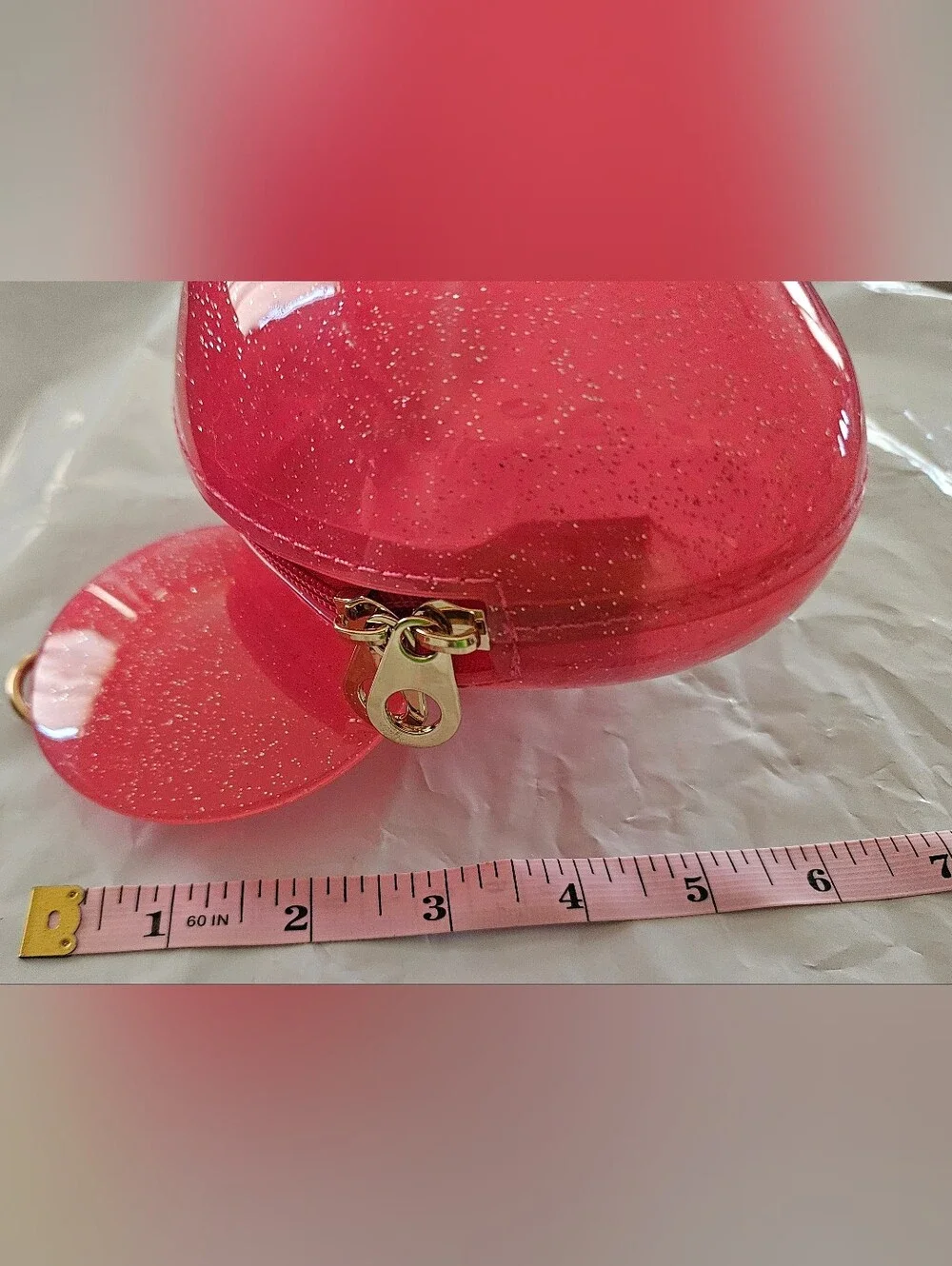 Pink Glitter Mickey-Ear Jelly Crossbody Bag